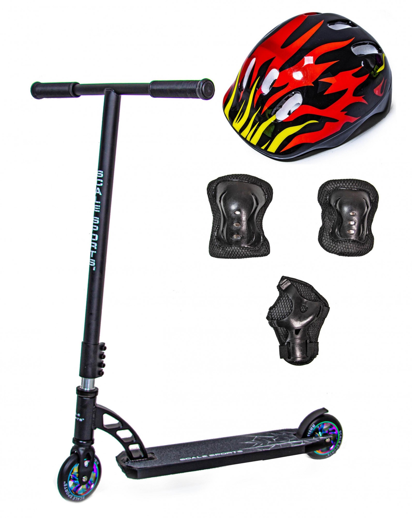 

Детский трюковый самокат Scale Sports Phantom 110 mm чёрный цвет