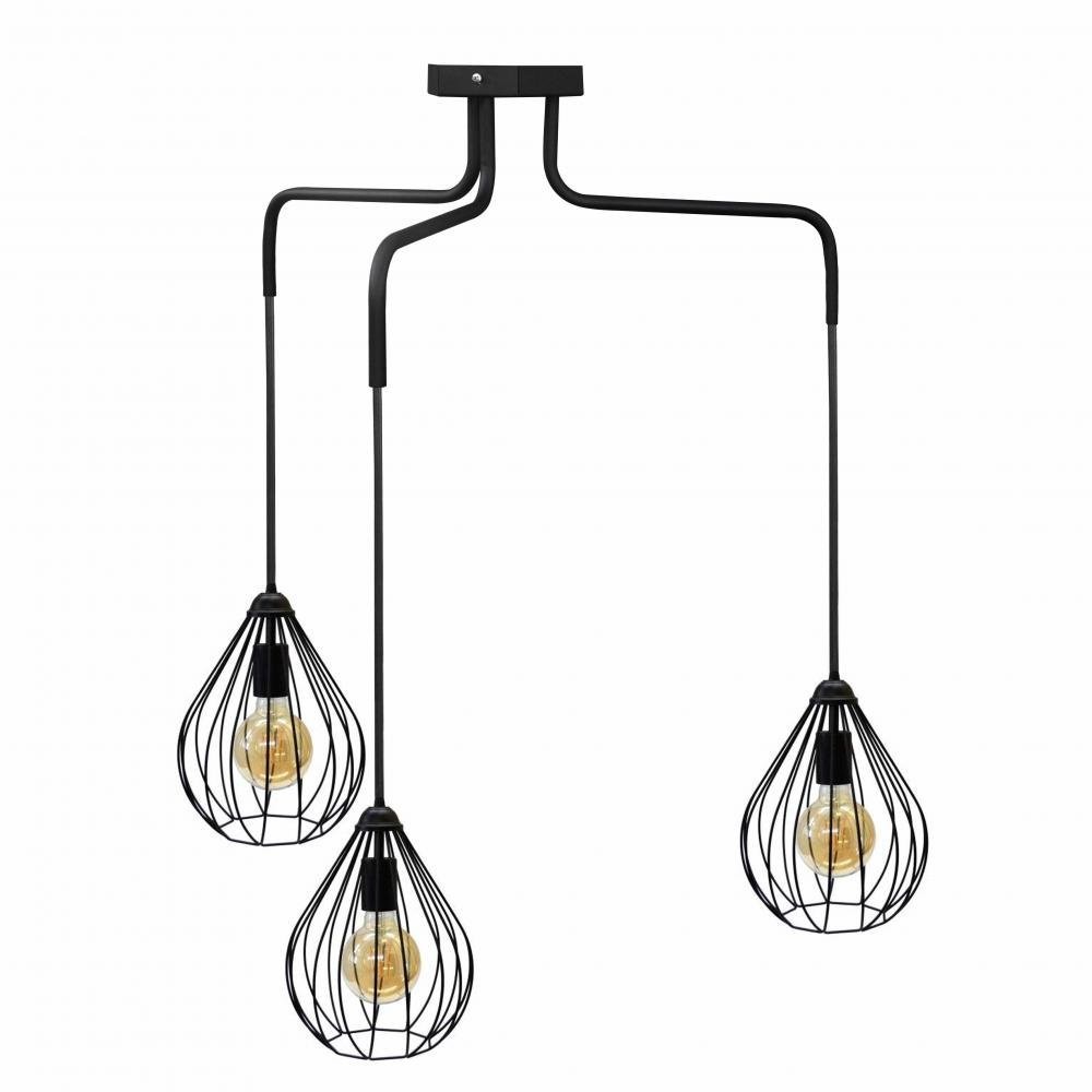 

Люстра лофт подвесная 100lamp Kaplya на три плафона E27 черная (NL 12229-3)