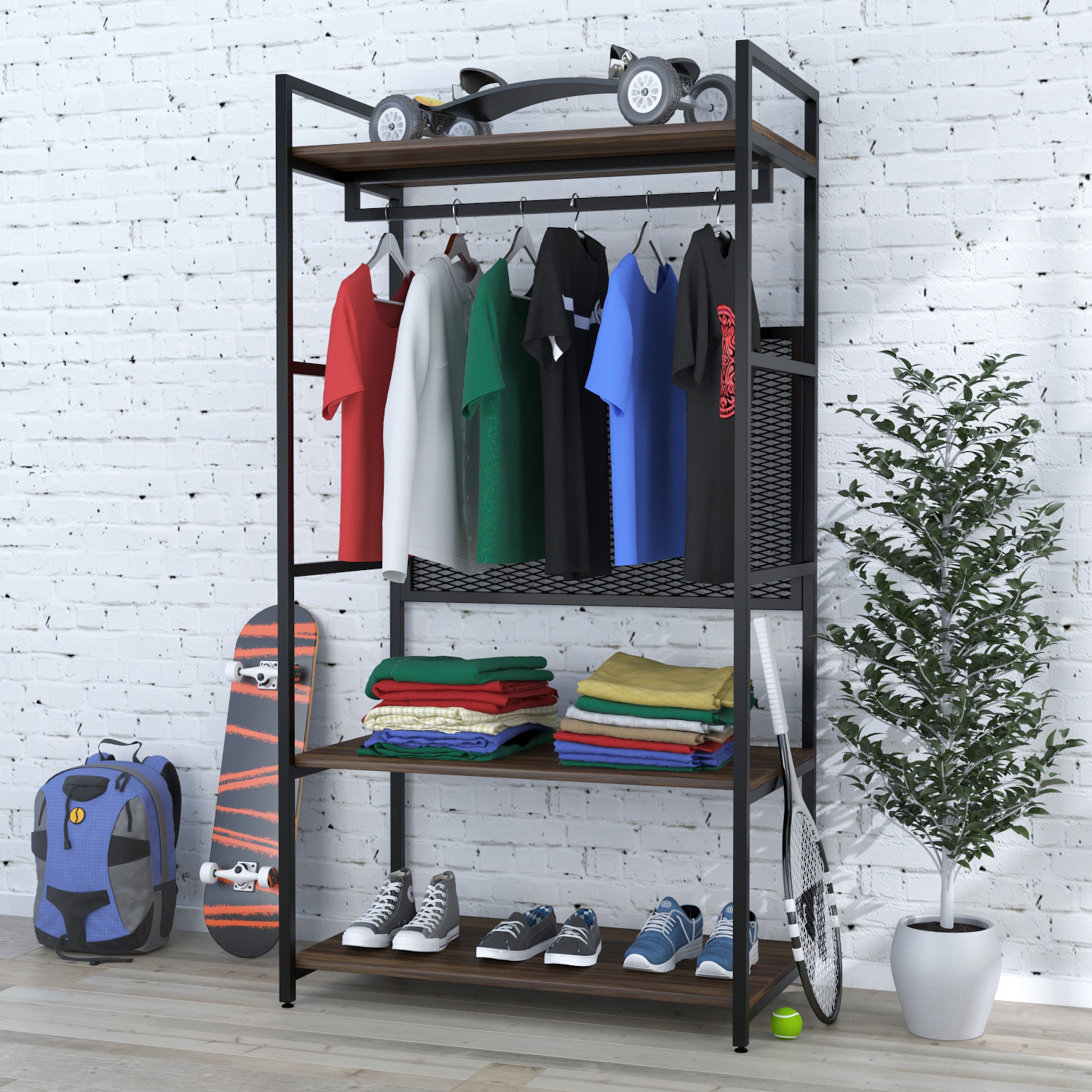 

Стеллаж для одежды LV-100 Loft Design Венге Луизиана