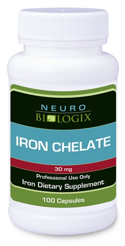

БАД Neurobiologix Iron chelate / Хелатное железо 30мг 100 капсул