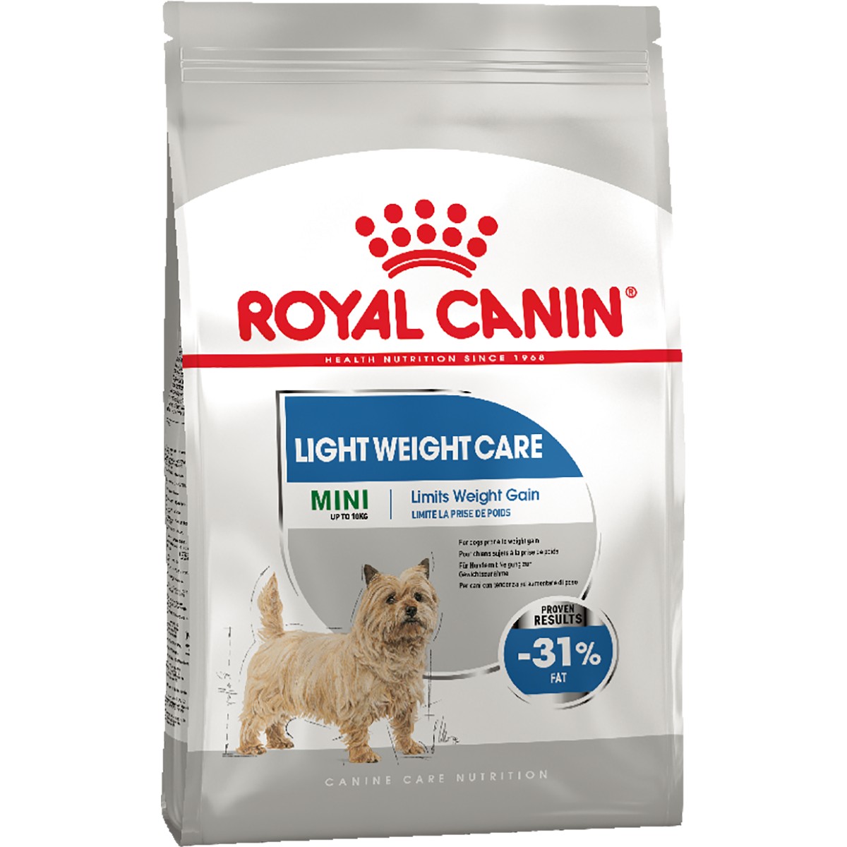 

Royal Canin Light Weight Care Mini 1 кг Полнорационный сухой корм для собак весом до 10 кг, предрасположенных к избыточному весу