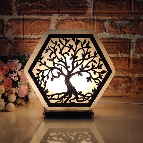 

Соляная лампа EcoDecorLamp шестигранная Дерево ХДФ