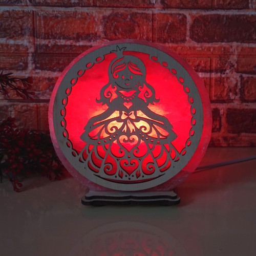 

Соляная лампа EcoDecorLamp круглая Кукла красный