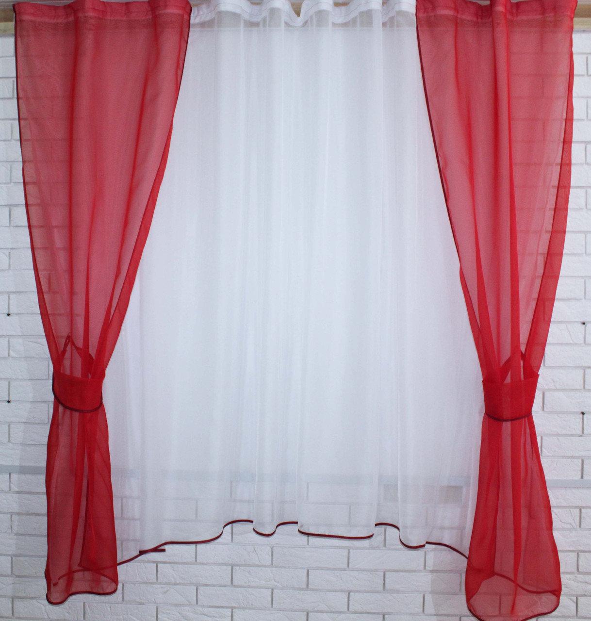 

Кухонные шторы и тюль Chtextil , цвет белый с красным