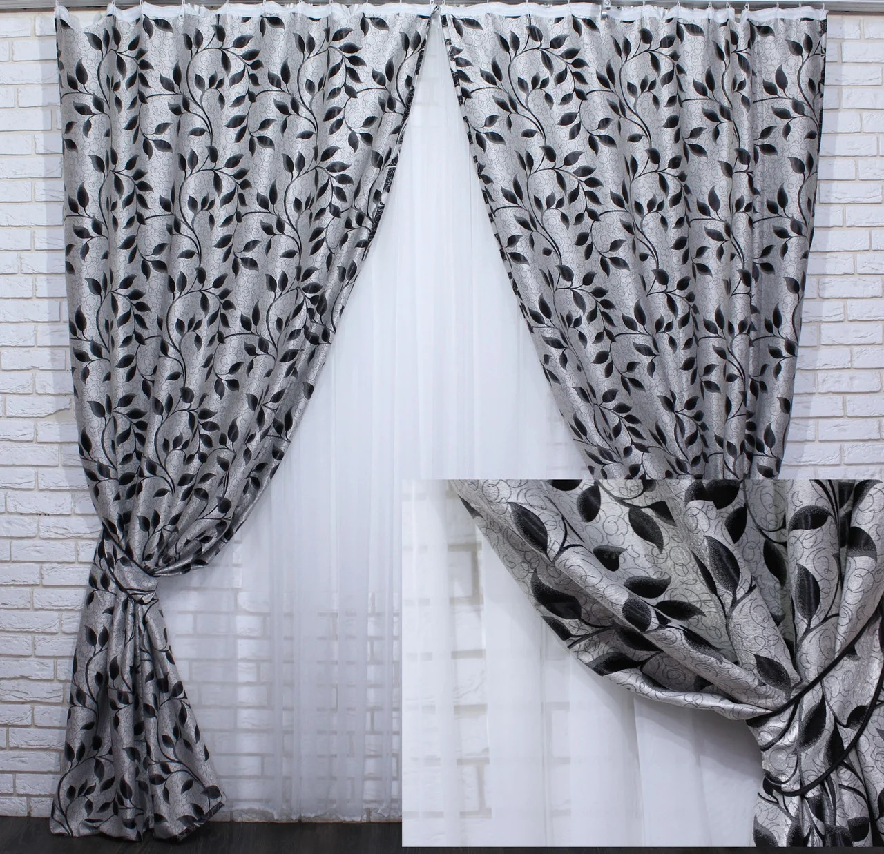

Комплект штор Chtextil блэкаут Светло серый Ширина каждой шторы по 2.5м