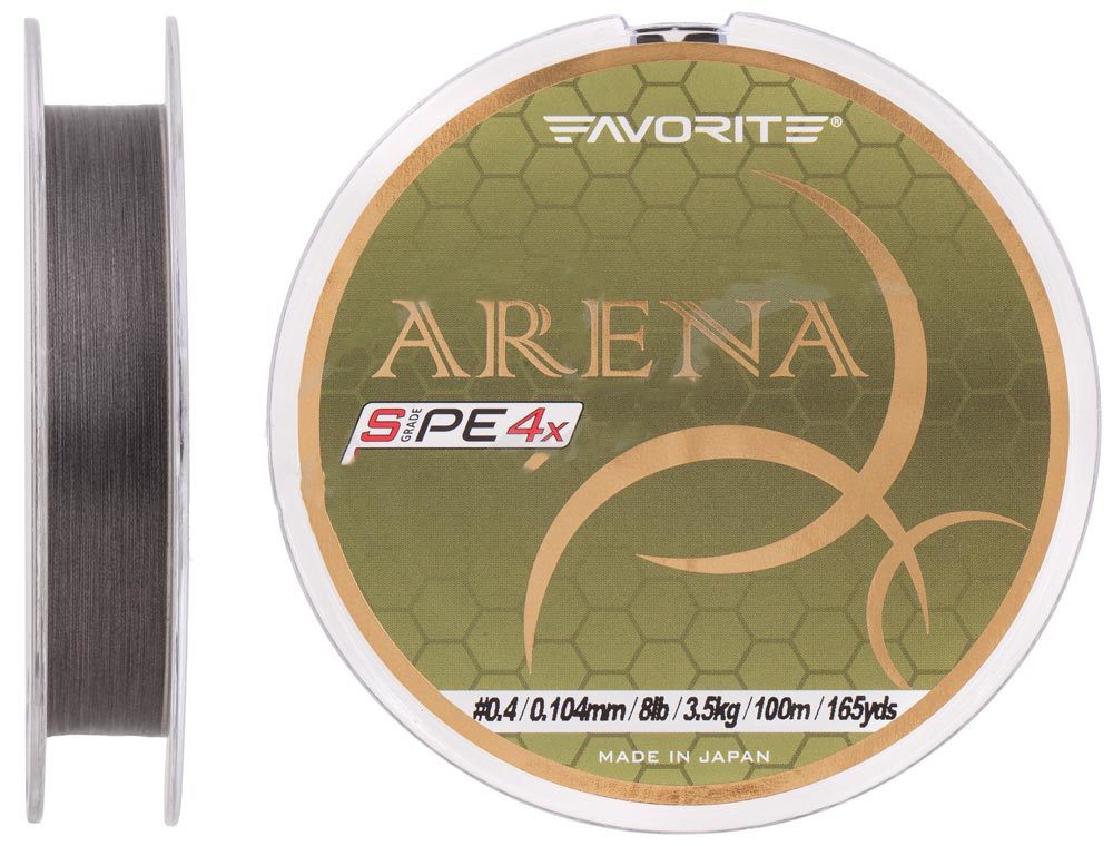 

Шнур Favorite Arena PE 4x 100m (silver gray) #0.3/0.09mm 7lb/3kg