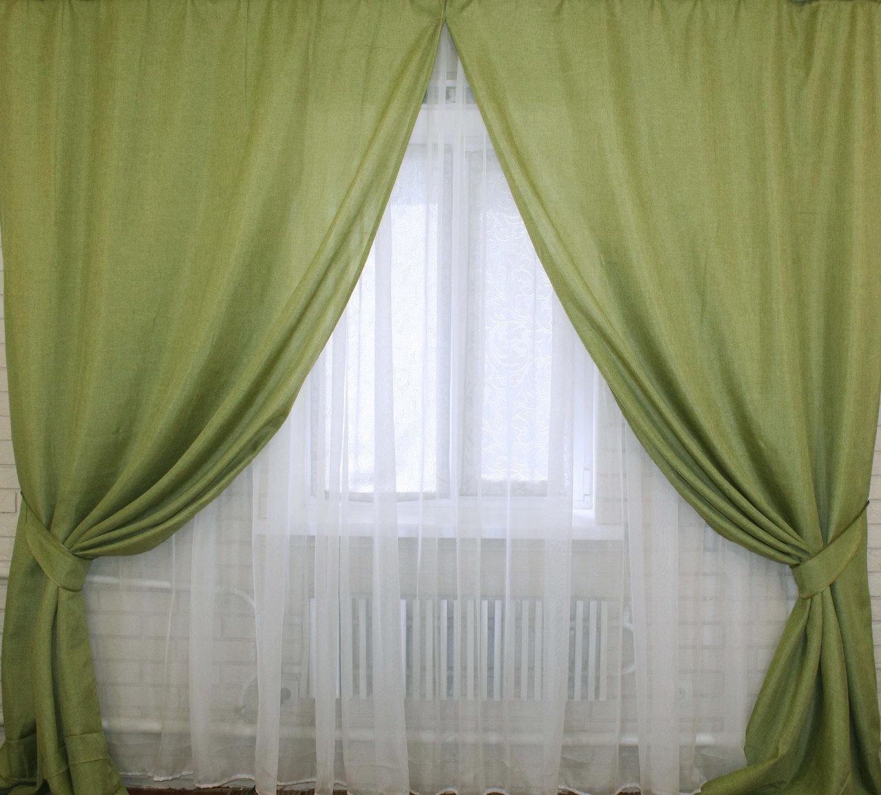 

Комплект штор Chtextil лен Ширина каждой шторы по 2м