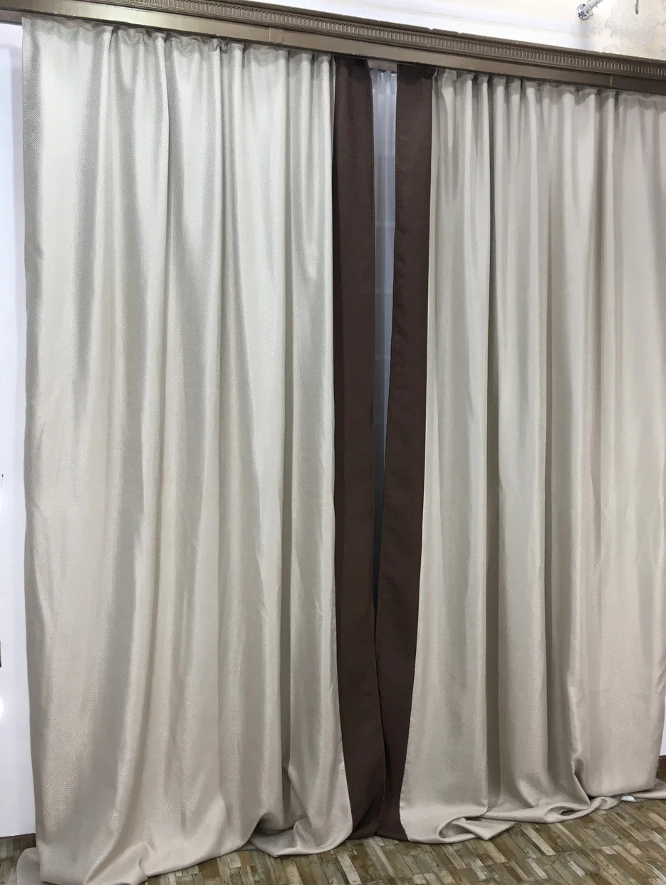 

Комбіновані штори Chtextil з тканини Льон Світло-сірий