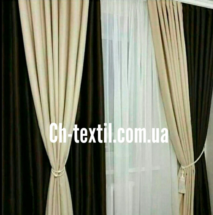 

Шторы Chtextil , в комплекте 4 готовых шторы и 2 подхвата 094ш и 143ш