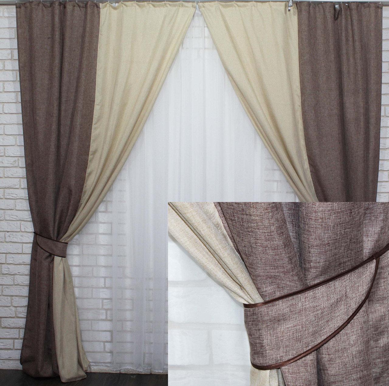 

Комбіновані штори Chtextil з тканини Льон Шириной по 2.5м