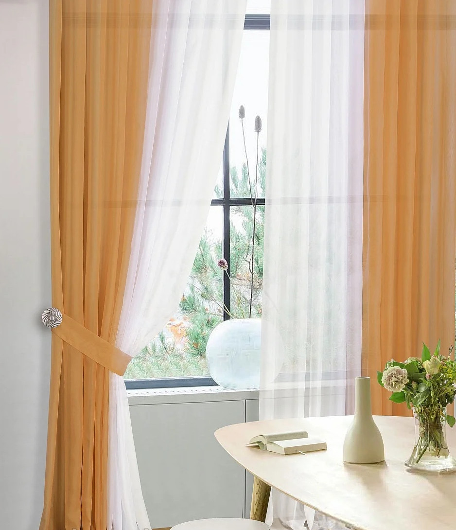 

Шторы Chtextil из вуали, цвет янтарный и белый