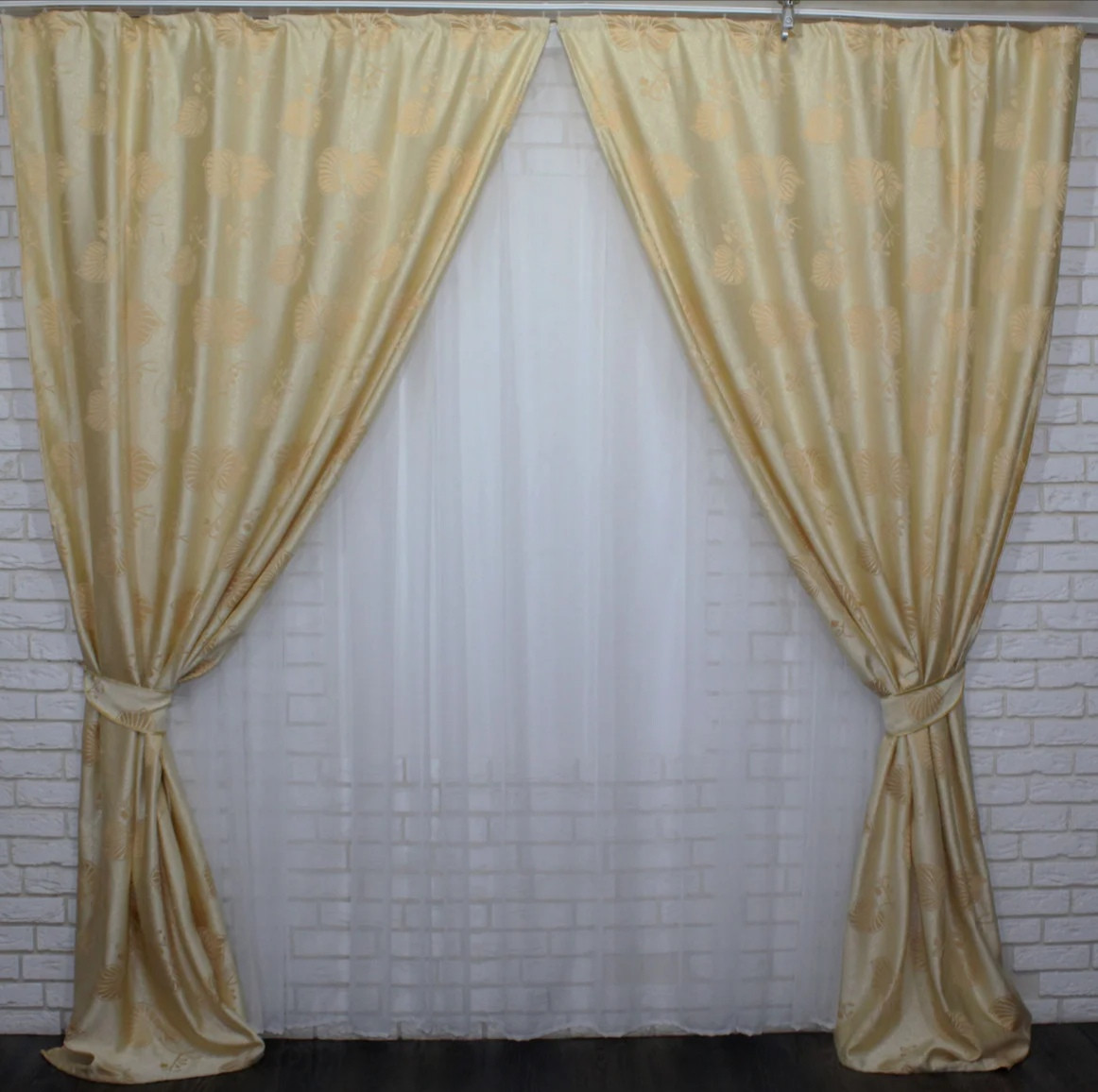 

Комплект жаккардовых штор Chtextil Песочный