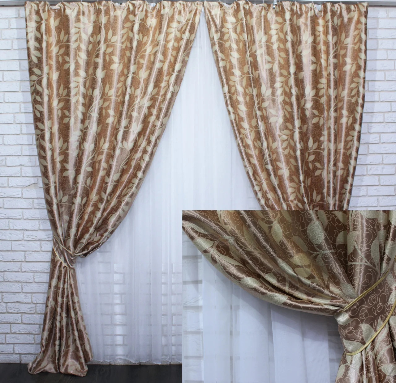 

Комплект штор Chtextil блэкаут Темно бежевый Ширина каждой шторы по 1м