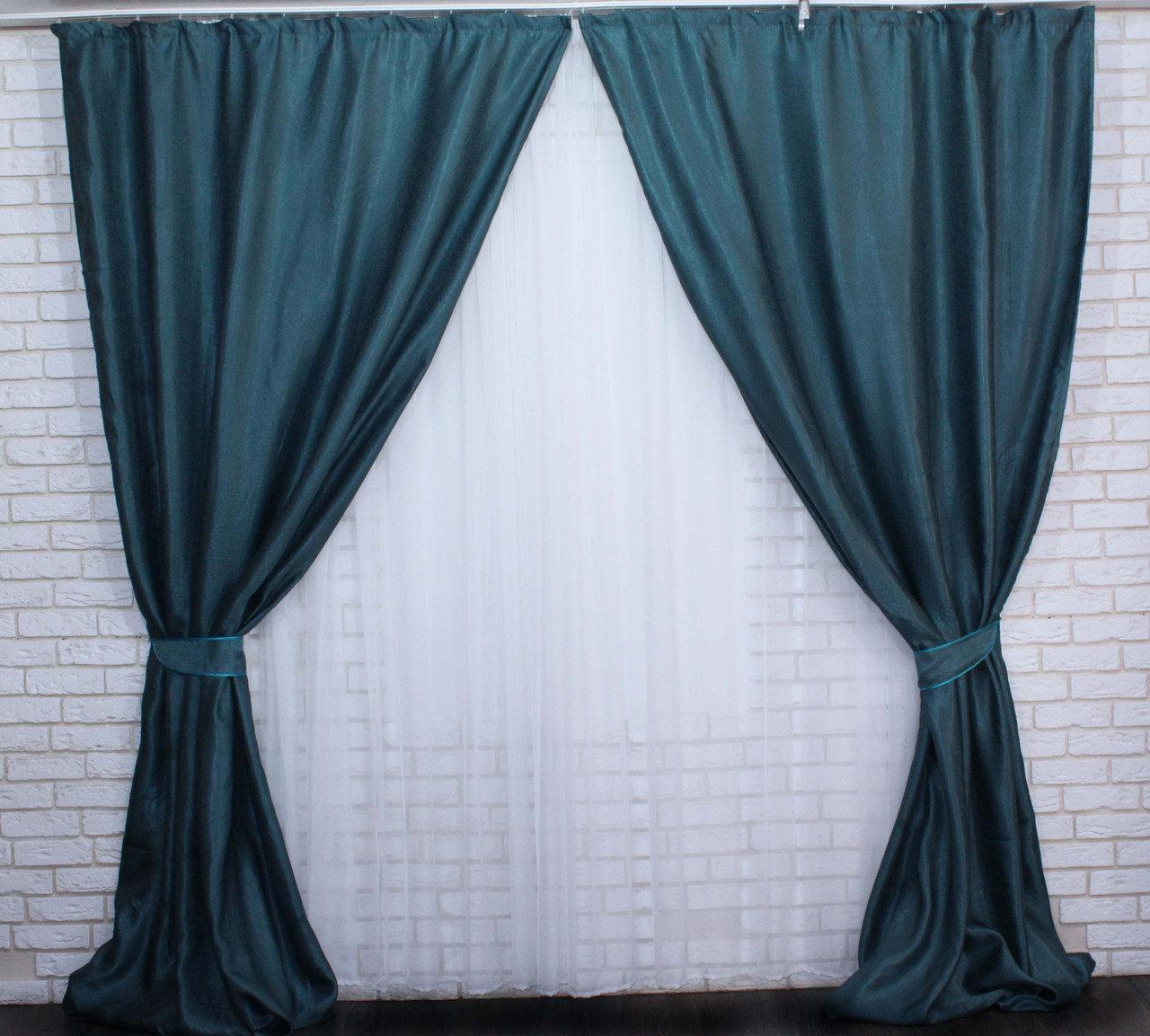 

Комплект штор Chtextil з тканини блекаут -софт Люкс Бирюзовый Ширина каждой шторы по 2м