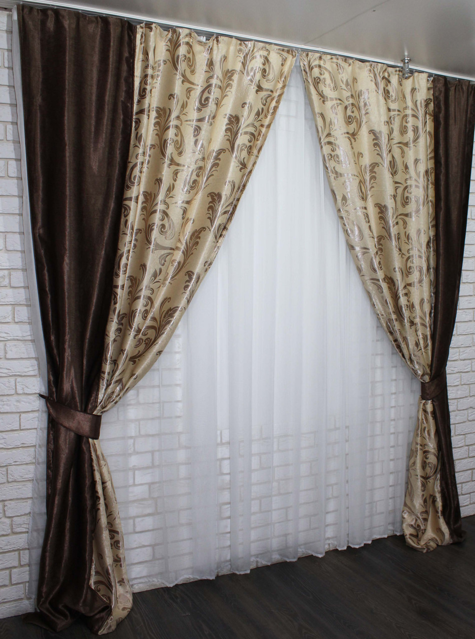 

Комбіновані штори блекаут Chtextil Ширина каждой шторы по 2 м