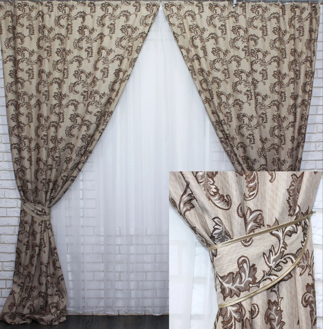 

Комплект штор Chtextil из ткани лён Бежевый