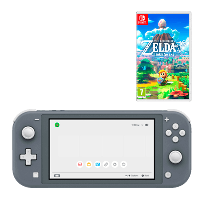 

Набор Консоль Nintendo Switch Lite 32GB Grey Новый + Игра The Legend of Zelda: Link's Awakening Nintendo Switch Русские Субтитры Новый