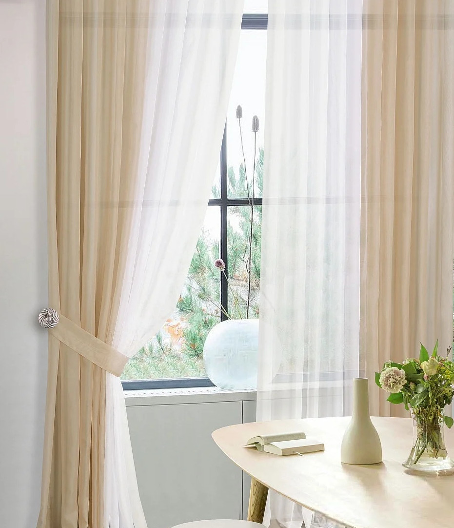 

Шторы Chtextil из вуали, бежевого цвета