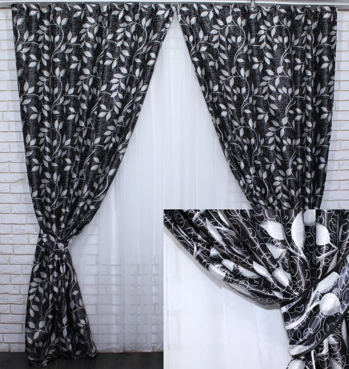 

Комплект штор Chtextil блэкаут Черный Ширина каждой шторы по 2.5м
