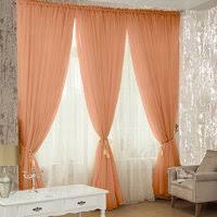 

Шторы Chtextil з шифона. 3 готовые шторы Персиковый