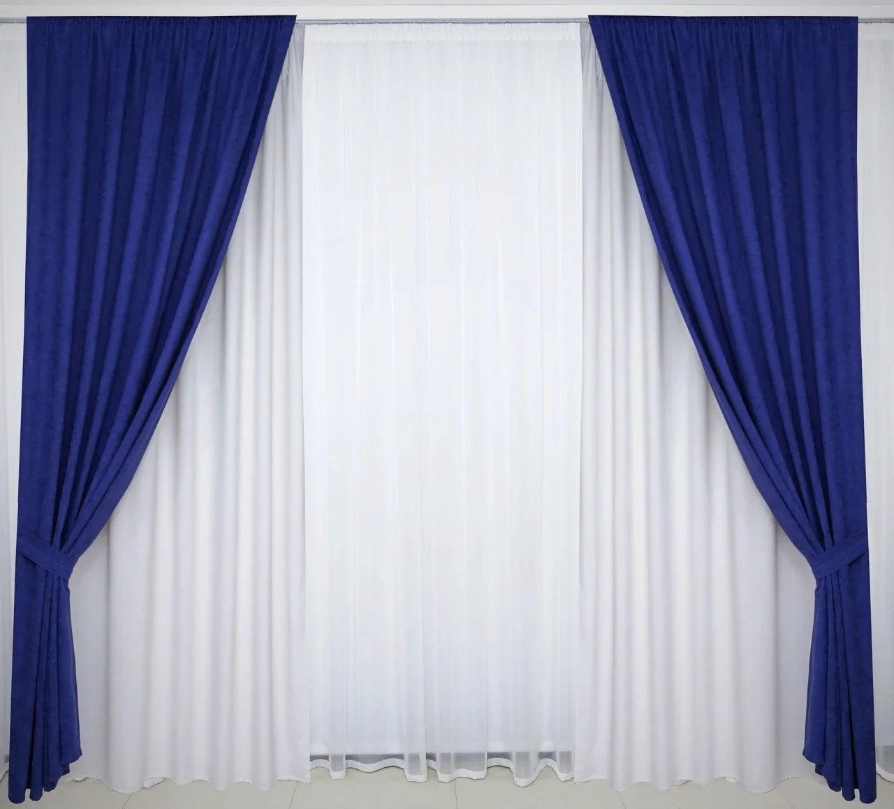 

Шторы Chtextil из жаккарда, 4 готовые шторы Синий