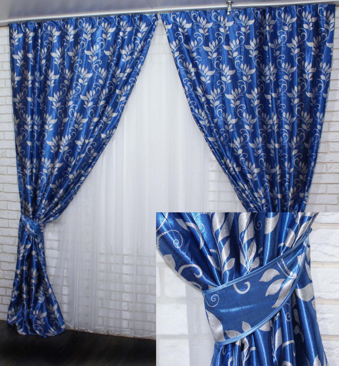 

Двостороній комплект штор блекаут Chtextil Цвет синій . 383ш (А)