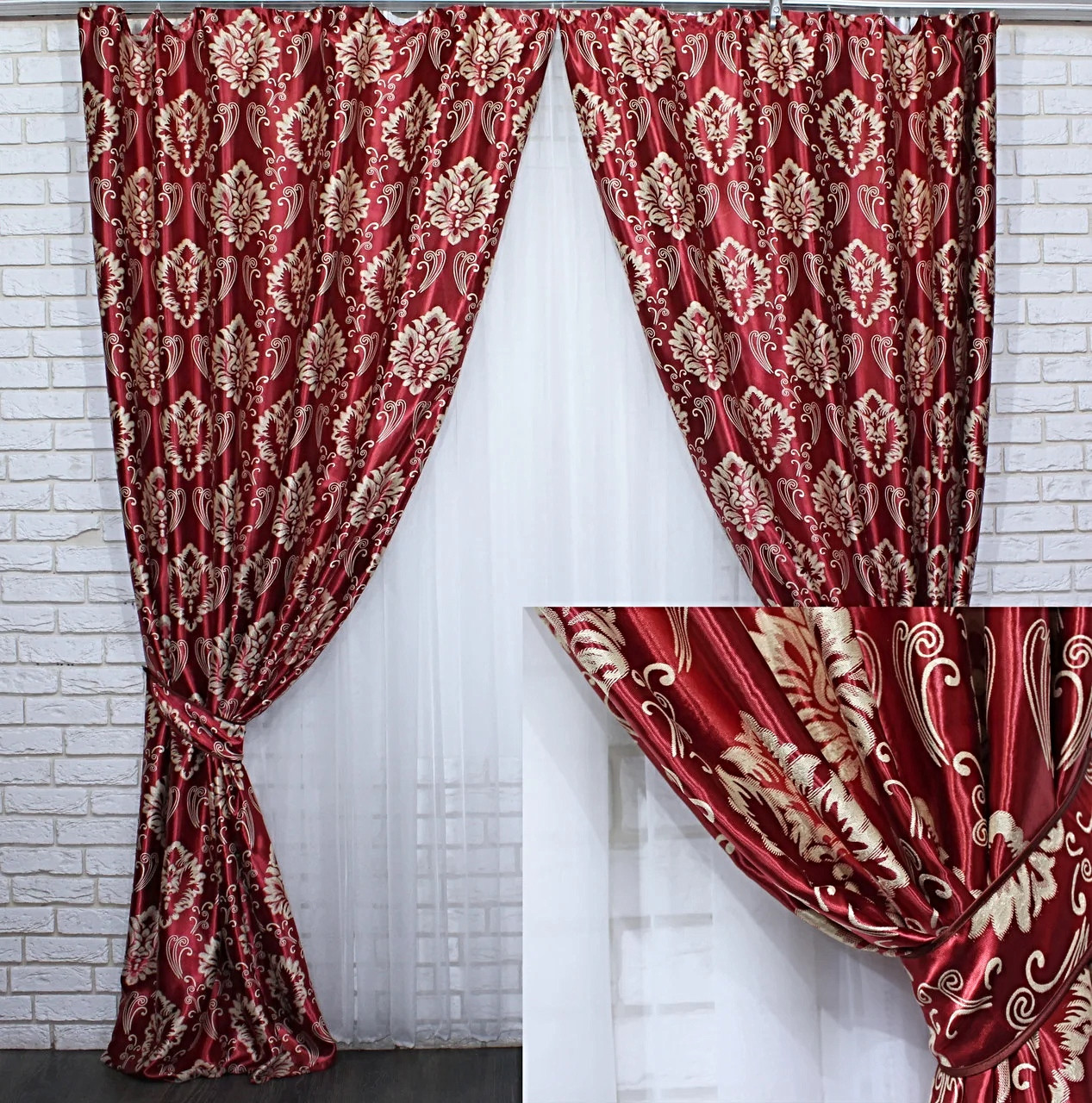 

Комплект штор Chtextil блэкаут Красный Ширина каждой шторы по 2.5м
