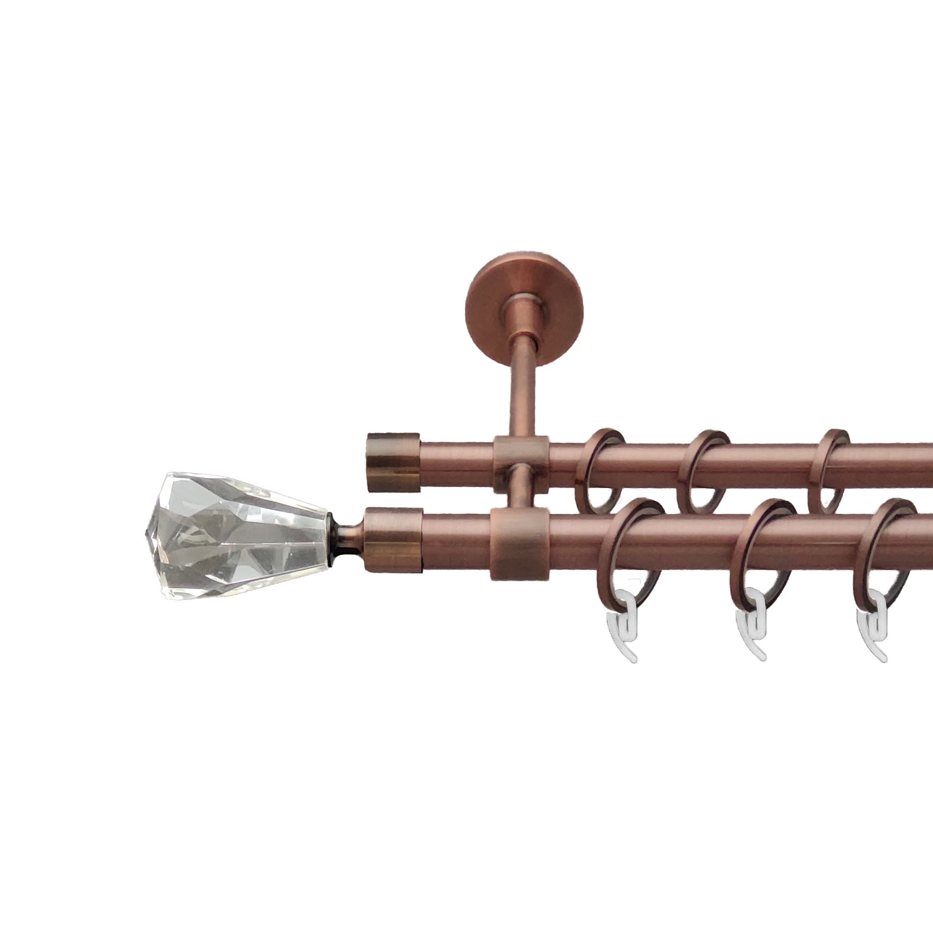 

Карниз Orvit Лучетта металевий дворядний закритий гладка труба кільце фасонне металеве Мідь 19\16 мм 300 см