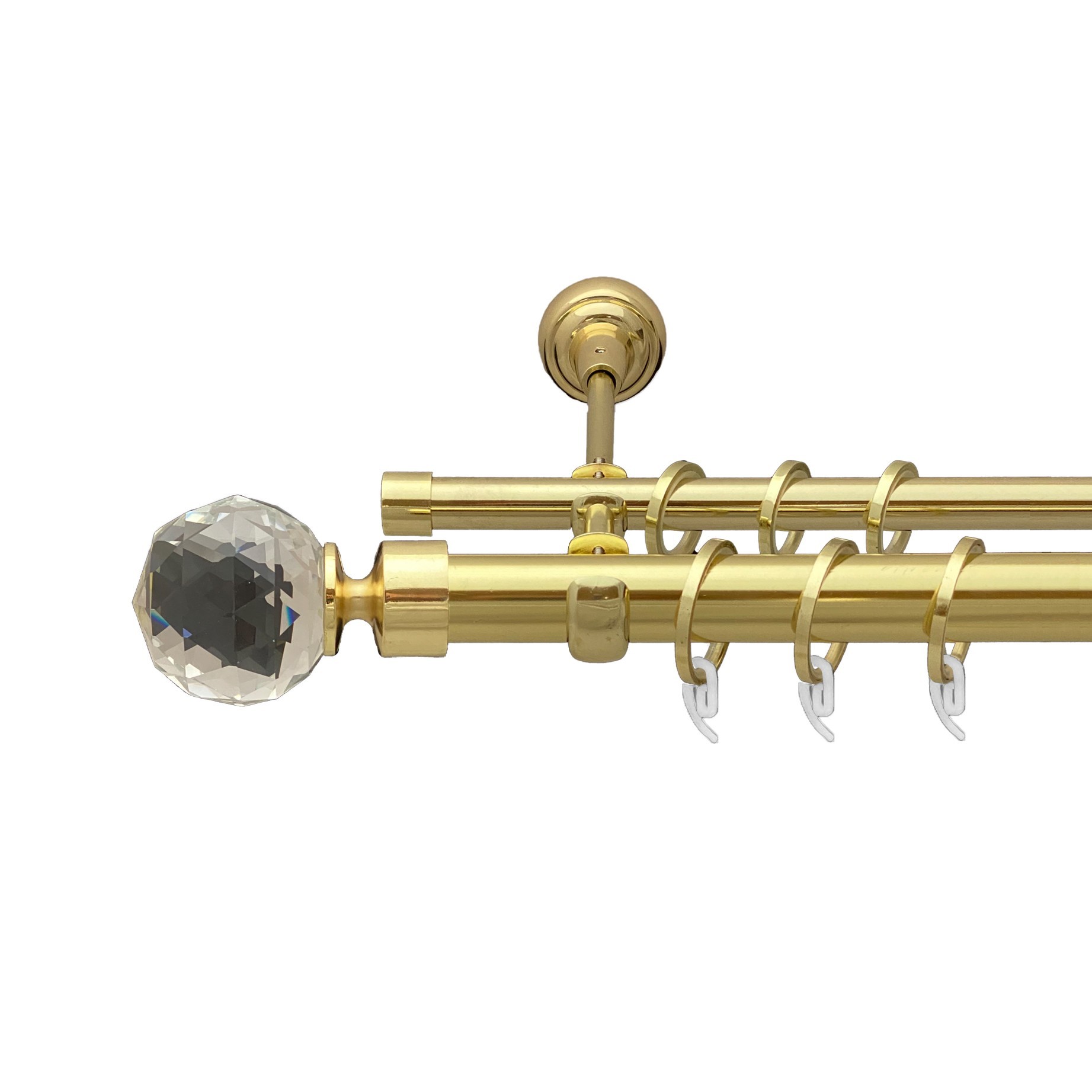 

Карниз Orvit Люміера металевий дворядний відкритий гладка труба кільце фасонне металеве Золото 25\16 мм 240 см