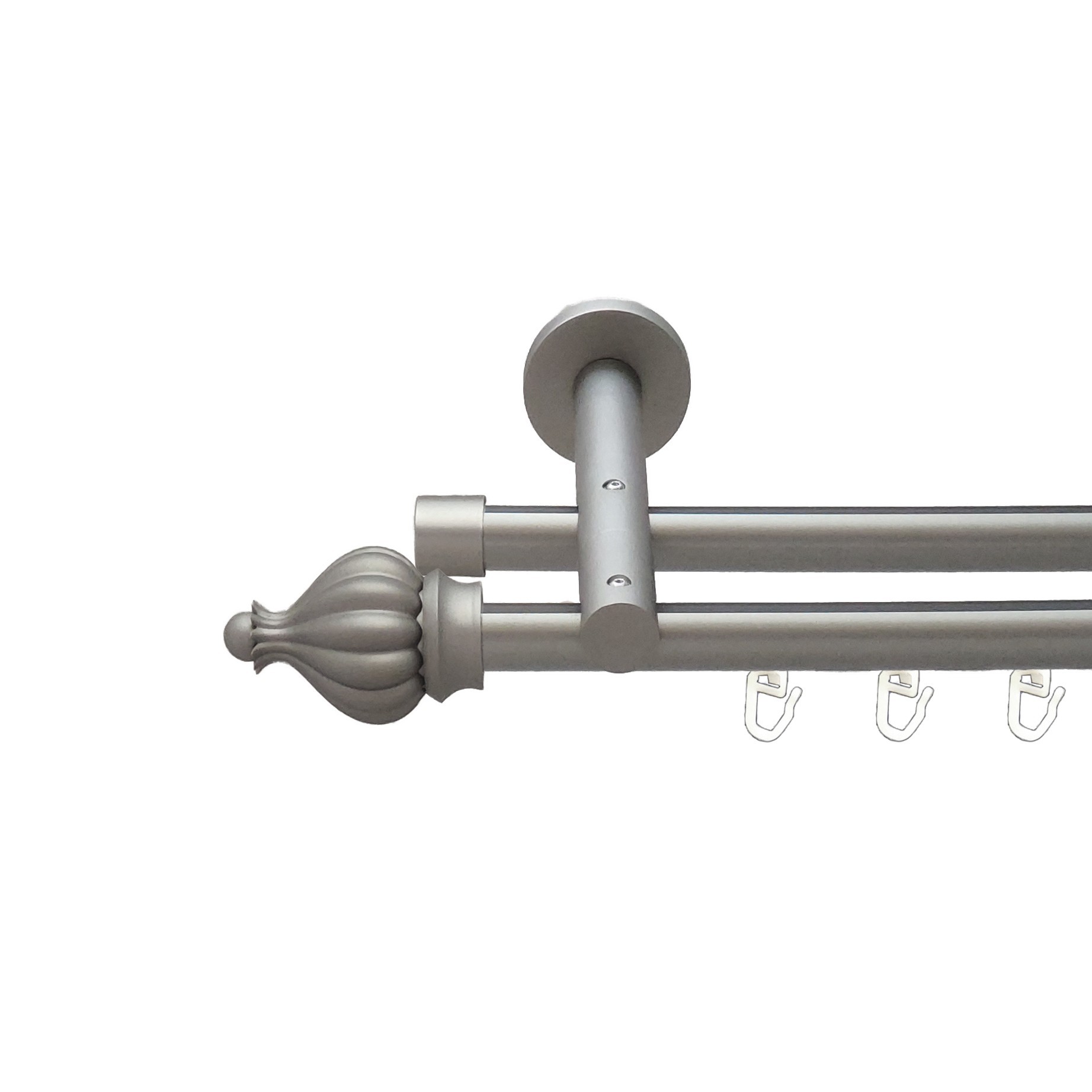 

Карниз Orvit Таджа металевий дворядний реверсивний профільна труба Сатин 19\19 мм 400 см