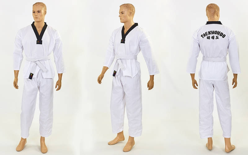 

Кимоно тхэквондо (добок) белое WTF МА-5467 /хлопок 65%/ полиэстер 35%/ 240 г на м2/ 150 см