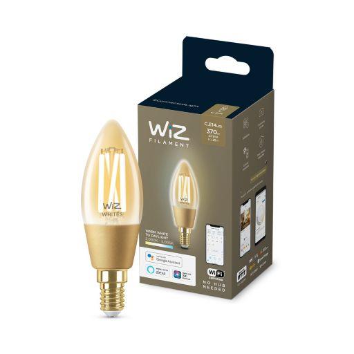 

Розумна лампа WiZ E14 4.9W (25W 370Lm) C35 2000-5000K філаментна Wi-Fi