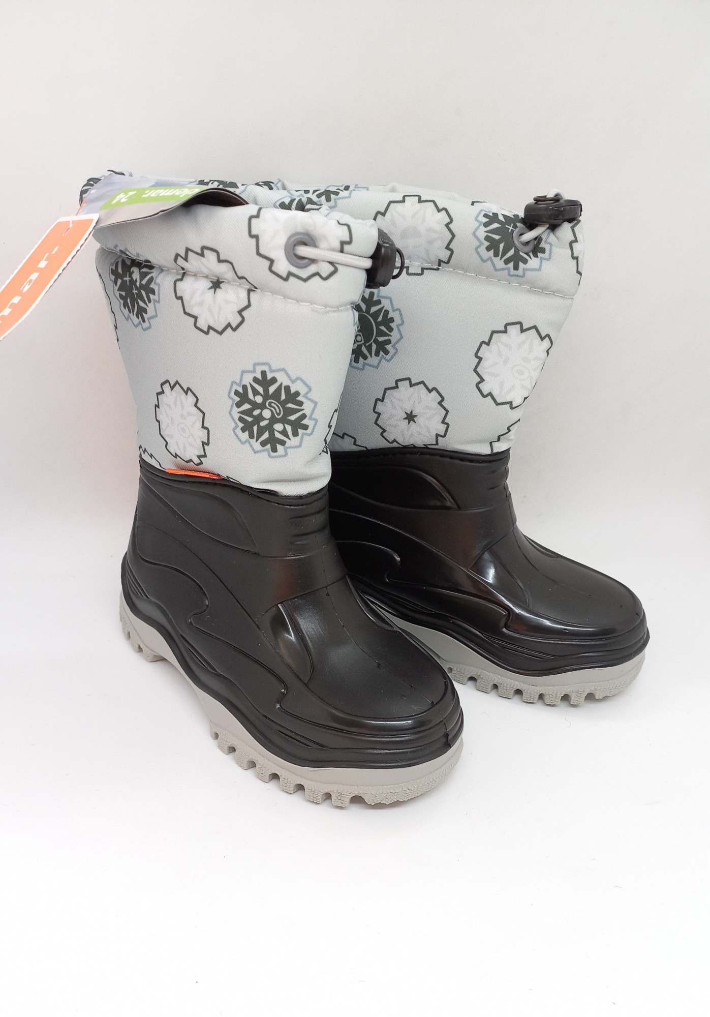 

Теплые непромокаемые сапожки на мокрую погоду Demar белые 24/25 р 15 см ZD-0201