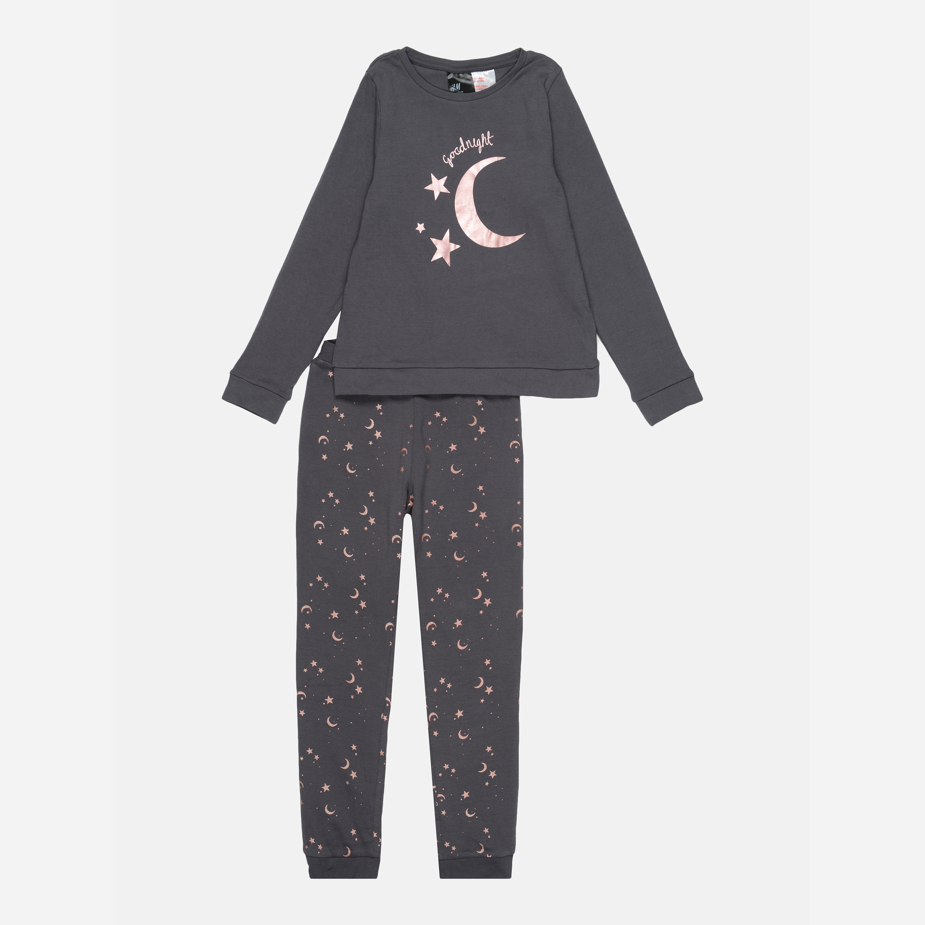 

Пижама (футболка с длинными рукавами + штаны) H&M 1202-70379022 122-128 см Темно-серая