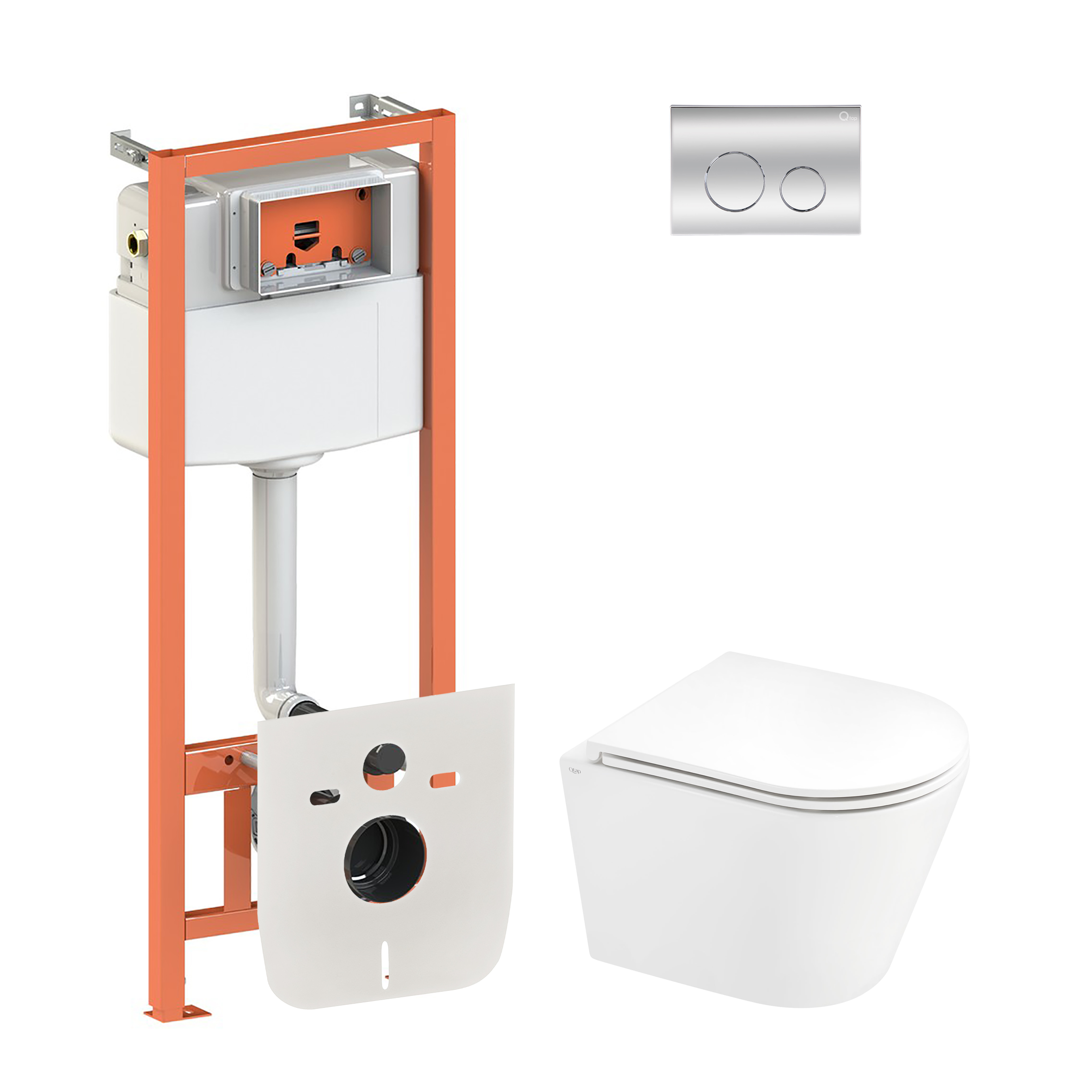 

Набор Qtap инсталляция 4 в 1 с панелью смыва Nest (QT0133M425 + QT0111M11112CRM) + унитаз с сиденьем Scorpio QT1433053ERW