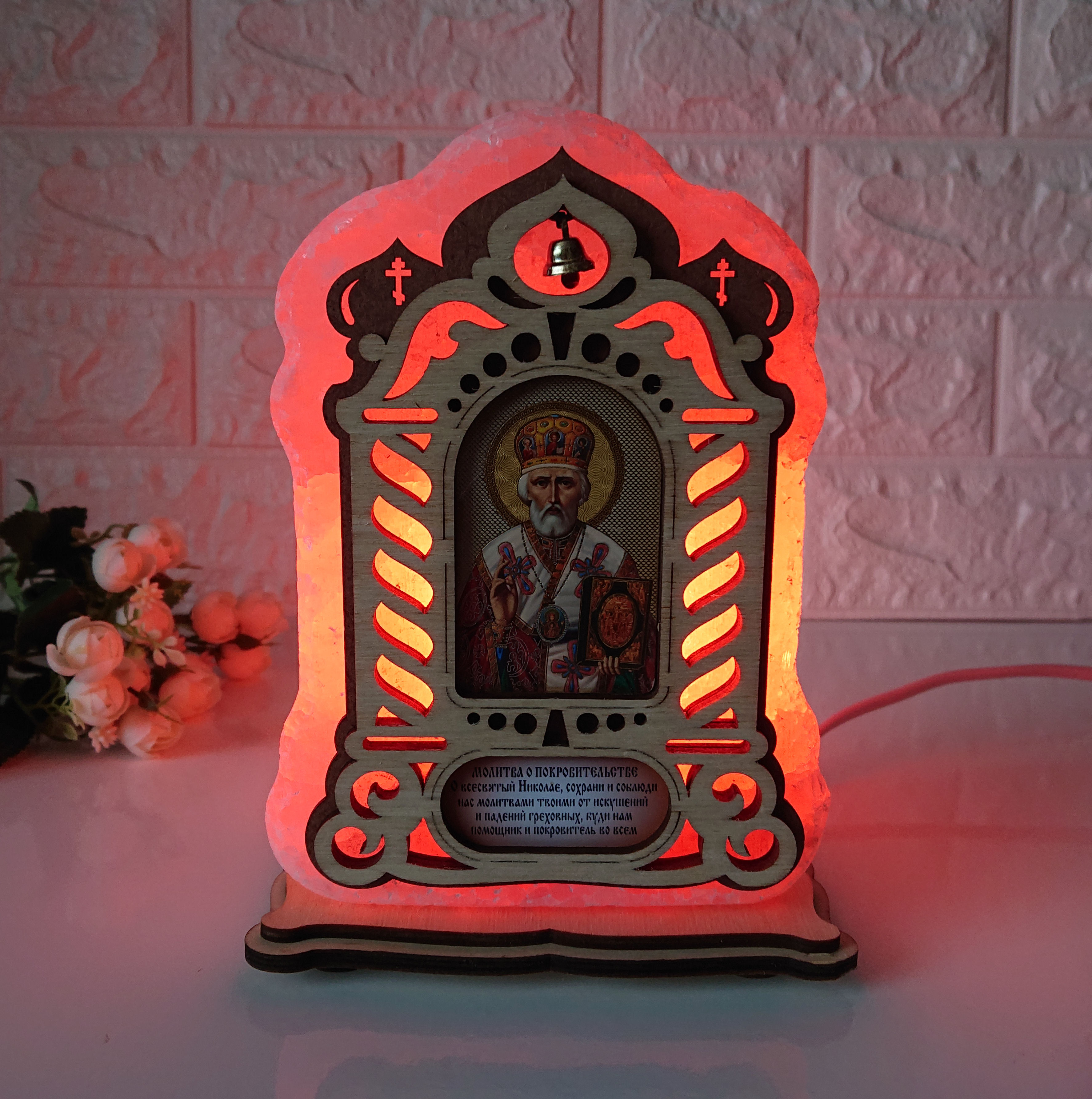 

Соляная лампа EcoDecorLamp Икона большая Николай