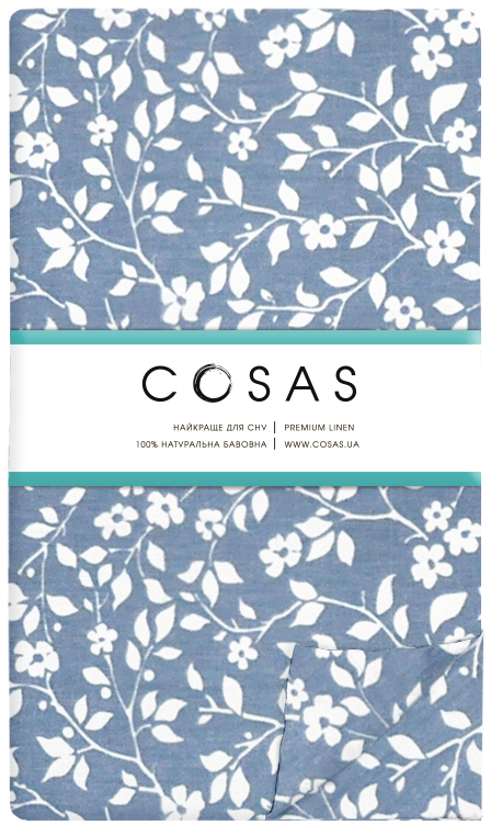 

Простынь на резинке детская Cosas Flowers White Blue 60х120х12 см