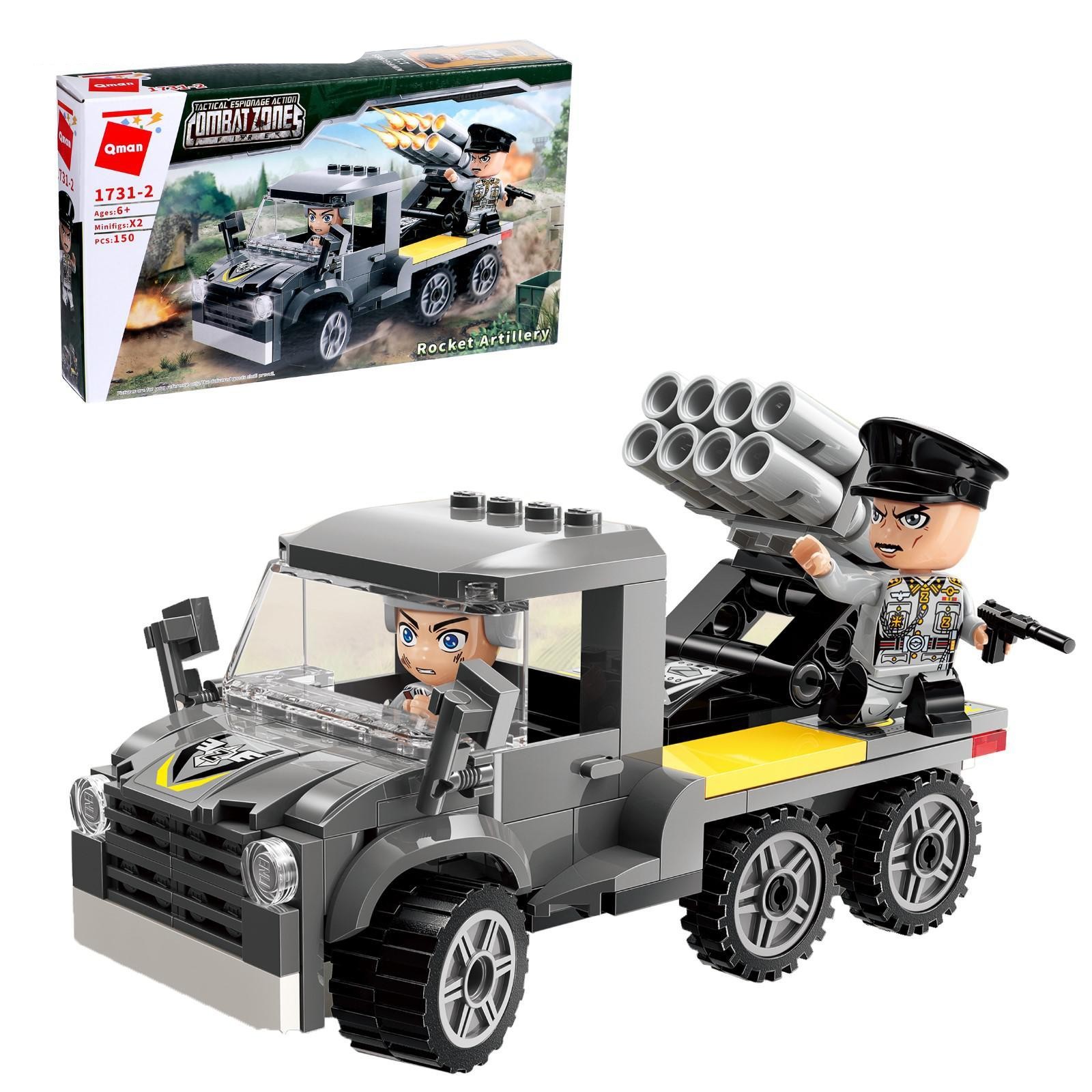 

Конструктор Военный Ракетница Qman 2 солдата 150 деталей 6+ Q1731Q-2