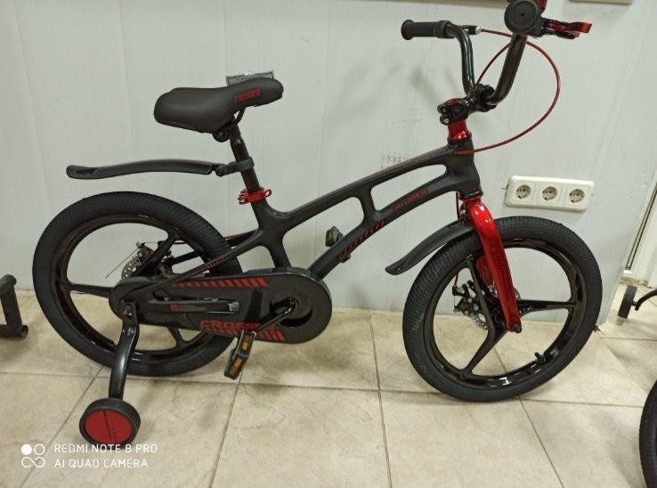 

Детский велосипед Crosser Magnesium Bike 18" Черно-красный Легкая рама Литые диски