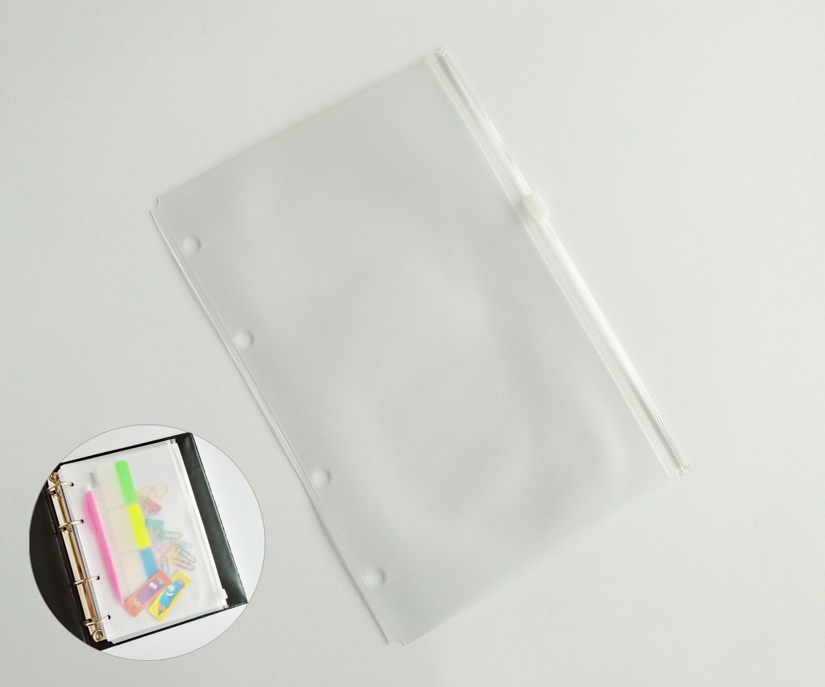

Карман (конверт) А5 с замком zip-lock для тетради, блокнота на кольцах, А5, PVC, р-р 14,5*21см