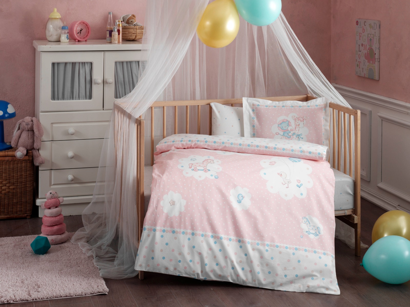 

Комплект постельного белья в кроватку TAC Fairy Pink Ранфорс