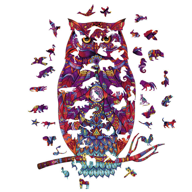 

Пазл деревянный детская головоломка Alien Puzzle Lesko DL-A5 Owl (F_8162-30149)