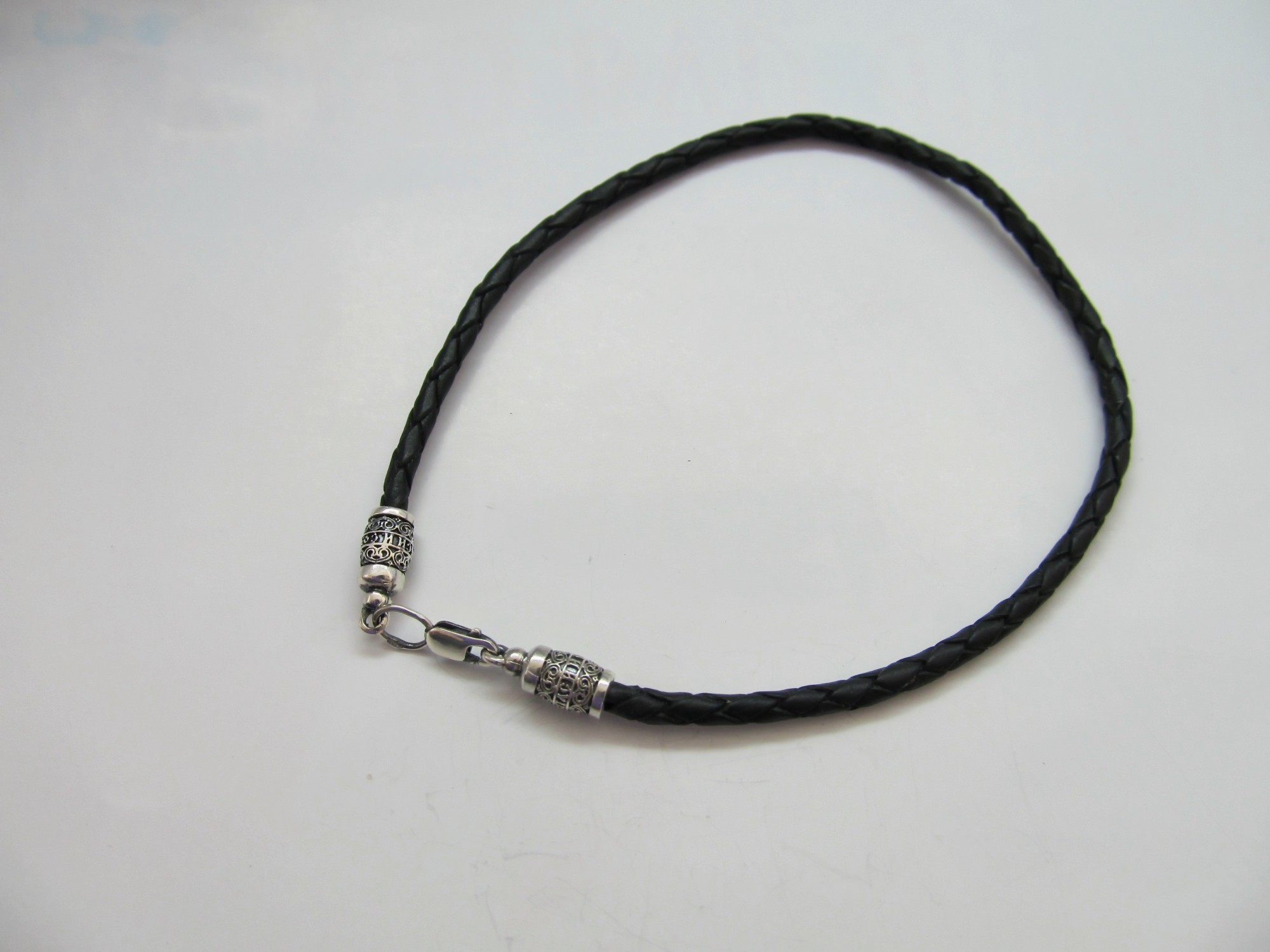 

Браслет из серебра 925° и плетеной кожи на руку SilverArtisan 1.71165 размер 19.5