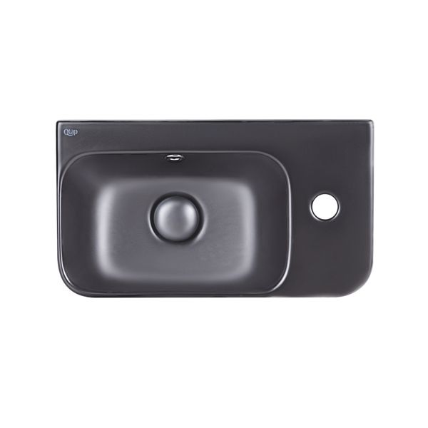 

Раковина Qtap Tern 450х260х155 Matt black з донним клапаном QT17115117RMB