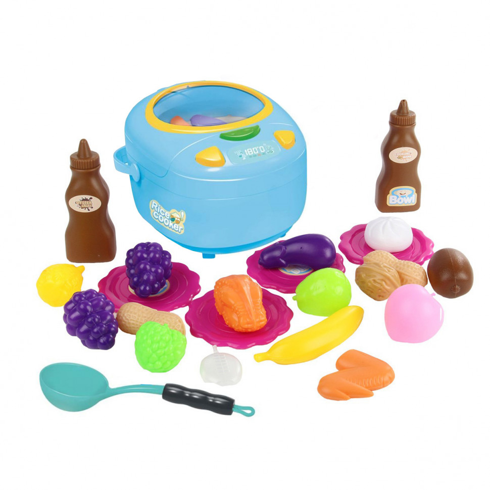 

Игровой набор Мультиварка QC-6B, посуда, продукты, 18 см (Синий)