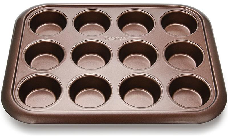 

Форма для кексов и маффинов Fissman Chocolate 38x30x3.5см, 12 ячеек