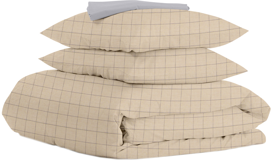 

Комплект полуторного постельного белья Cosas на резинке Cell Ashbeige Grey 160 х 220 см