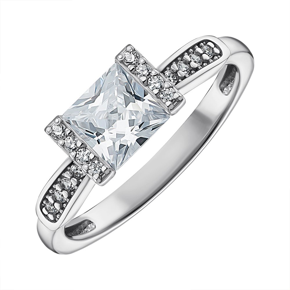 

Серебряное кольцо с фианитами 000148660 16.5 размера