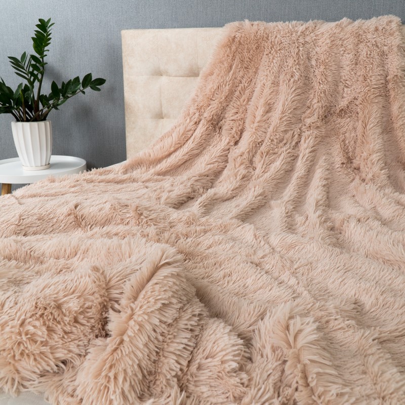 

Плед-покрывало Koloco меховой Травка Кремовый 220х240 см (ПТ-220240-9)