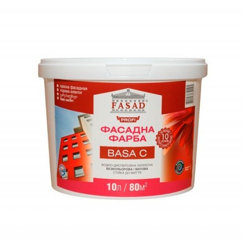 

Фасадная латексная краска Fasad Profi матовая 10 литров База-С